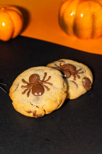 Galletas Mattina de chocolate con leche con araña de Halloween